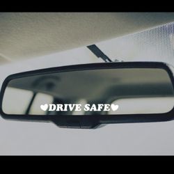 Drive Safe Heart Rearview Mirror Decal 3 Pack Car Sticker
