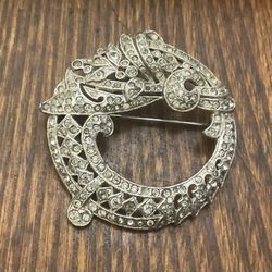 Art Deco Rhinestone Brooch 1920s