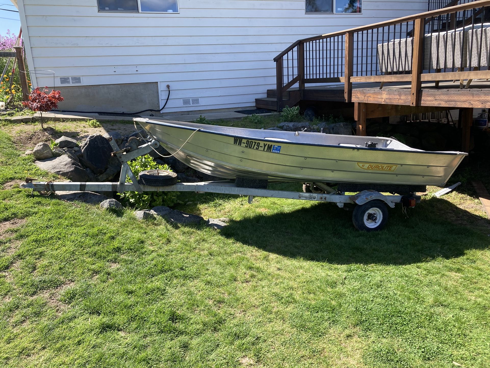 12’ Boat DuroLite and trailer