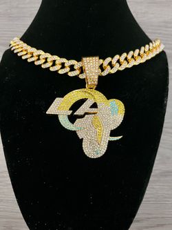 LA Rams Gold Bling Fan Chain