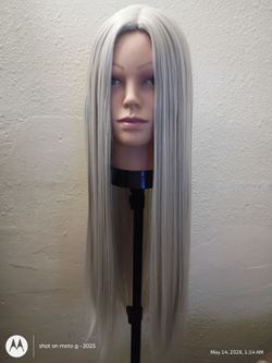 New synthetic wig color platinum straight hair