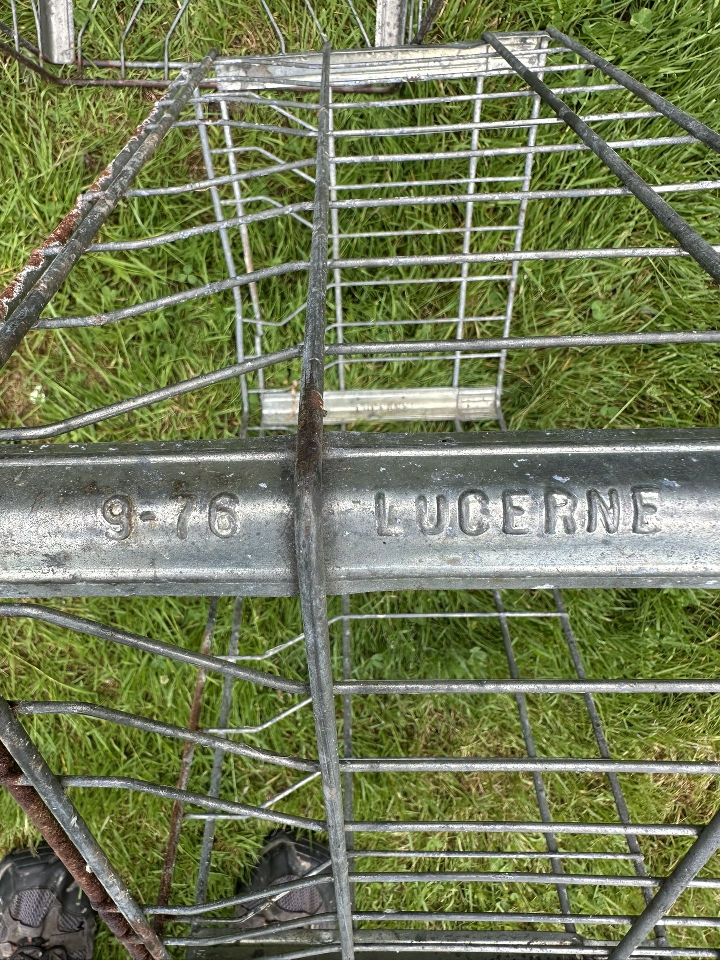 1970s Lucerne Metal Milk Crate - No Bottom