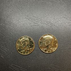 24k Gold Plated Kennedy Half Dollar Coins 