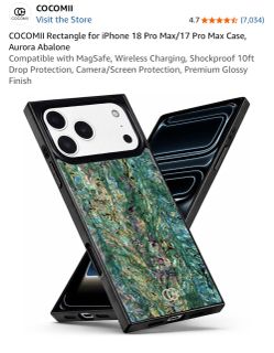 COCOMII Rectangle for iPhone 18 Pro Max/17 Pro Max Case, Aurora Abalone Compatible with MagSafe, Wireless Charging, Shockproof 10ft Drop Protection, C