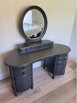 Pottery Barn Refinished Vanity with Mirror