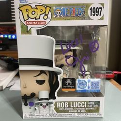 Funko Pop Animation One Piece #1997 Rob Lucci Signed By Jason Liebrecht Toy Temple Exclusive 