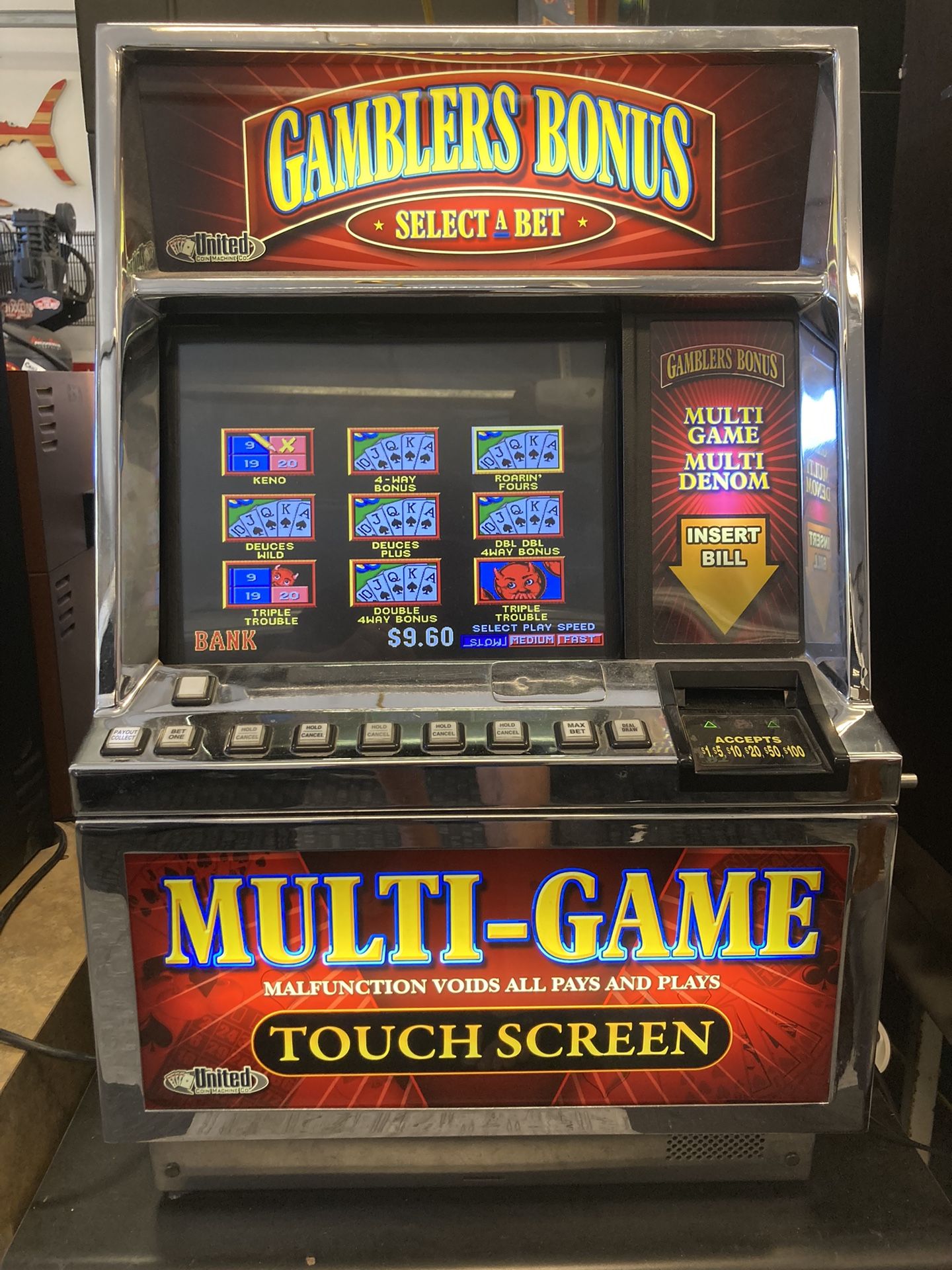 Bally Gamblers Choice Video Poker Slot Machine