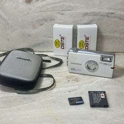 Olympus IR-300 AF 5.0MP 3x Digital Camera White Tested Works W Carry Case SD Car