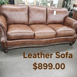 Sofa Leather Brown We are located at 2811 East Bell road. Another Time Around Furniture.
