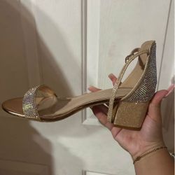 Gold Sparkly Heels 7 1/2 