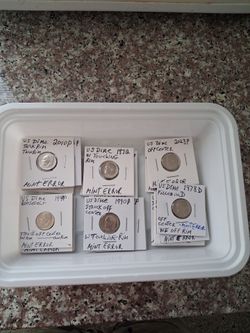 19 US DIMES MINT ERRORS IN. ARDBOARD HOLDERS