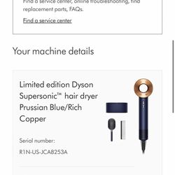 Dyson hair dryer Prussian Blue/Rich Copper