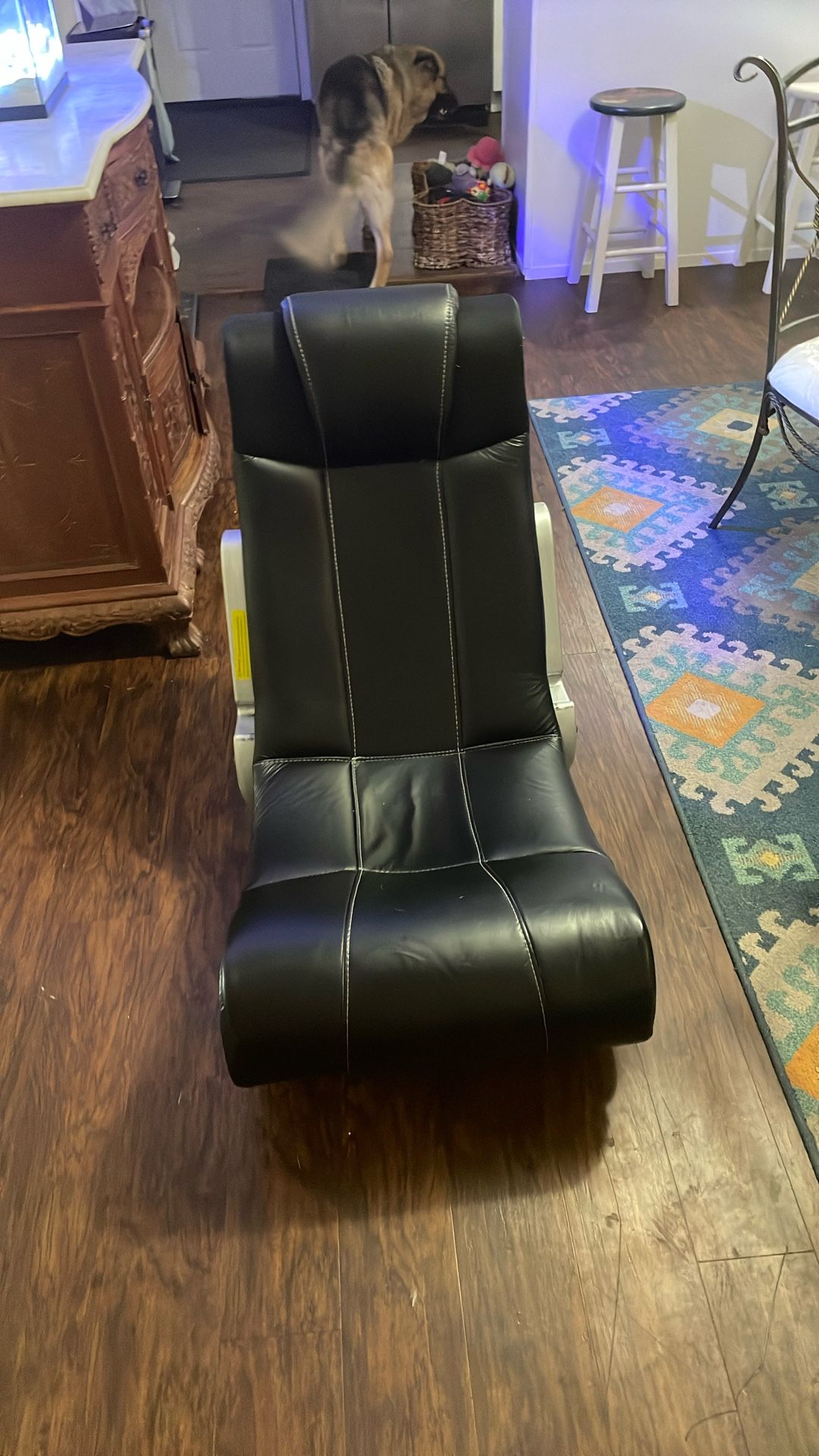X Rocker Chair With Speaker And Arm Rest And Buttons On Side