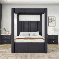 Luxury Velvet Canopy Bed ✨