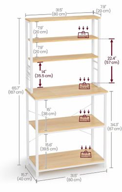 Kitchen Shelves with 6 Hooks