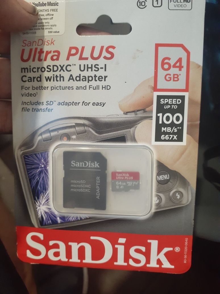 64gb sd card with 3months of youtube