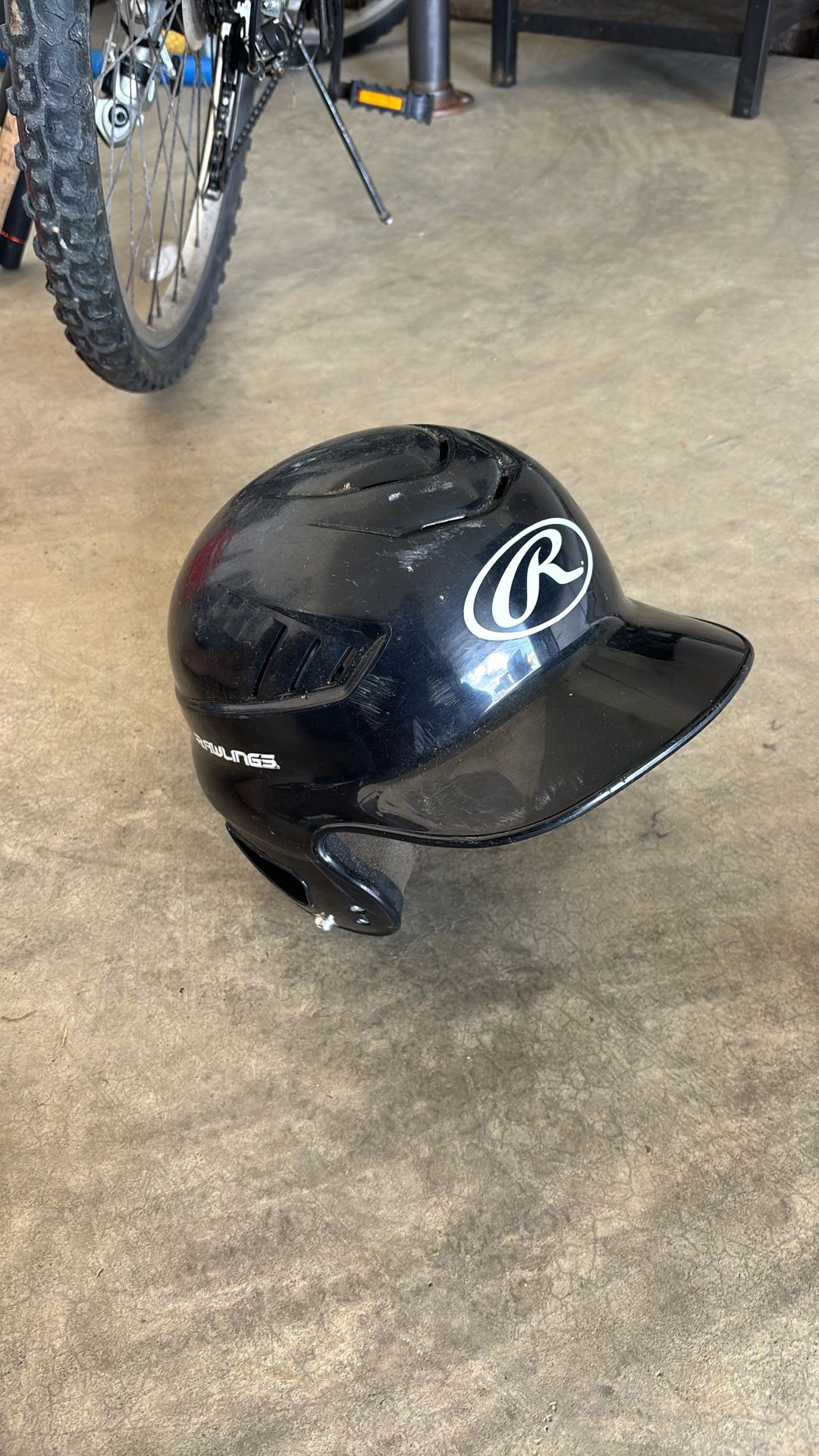 Black Rawlings Baseball Helmet