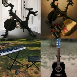 Items Sold Separately!! Maestro By Gibson Guitar $135, Peloton Bike $800, Peleton Shoes New $85, Used $45, Keyboard $75 Or  BEST OFFER!!