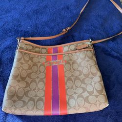 COACH Varsity Striped cross body