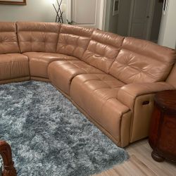 Beautiful Leather Sectional Sofa With Recliners