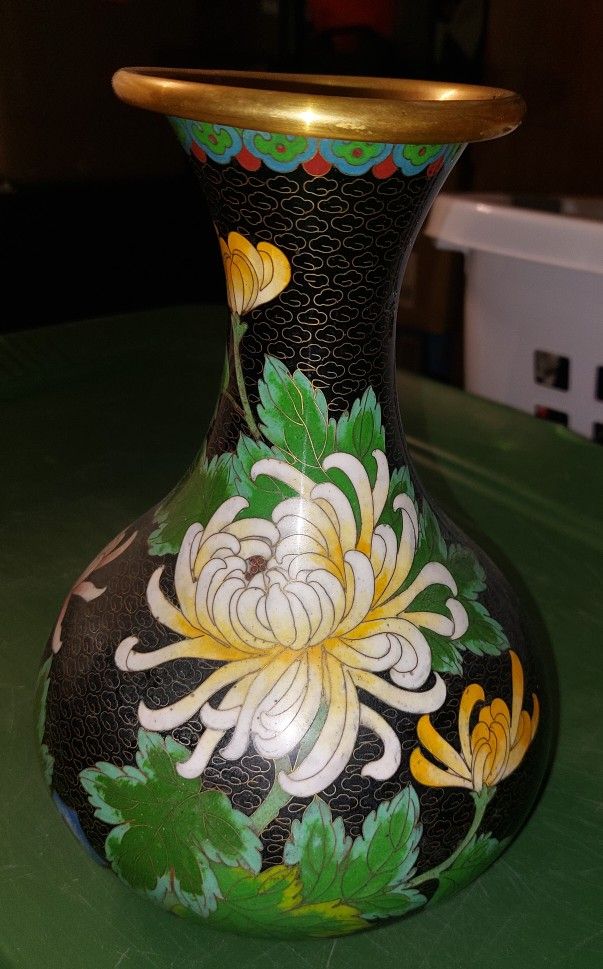 Chinese Brass Cloisonne Vase