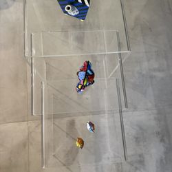 Modern Clear Acrylic Nesting Side Tables Lucite Set of 3