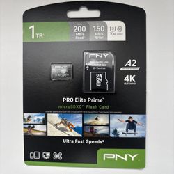 PNY 1TB PRO Elite Prime 4K microSDXC Flash Memory Card - New