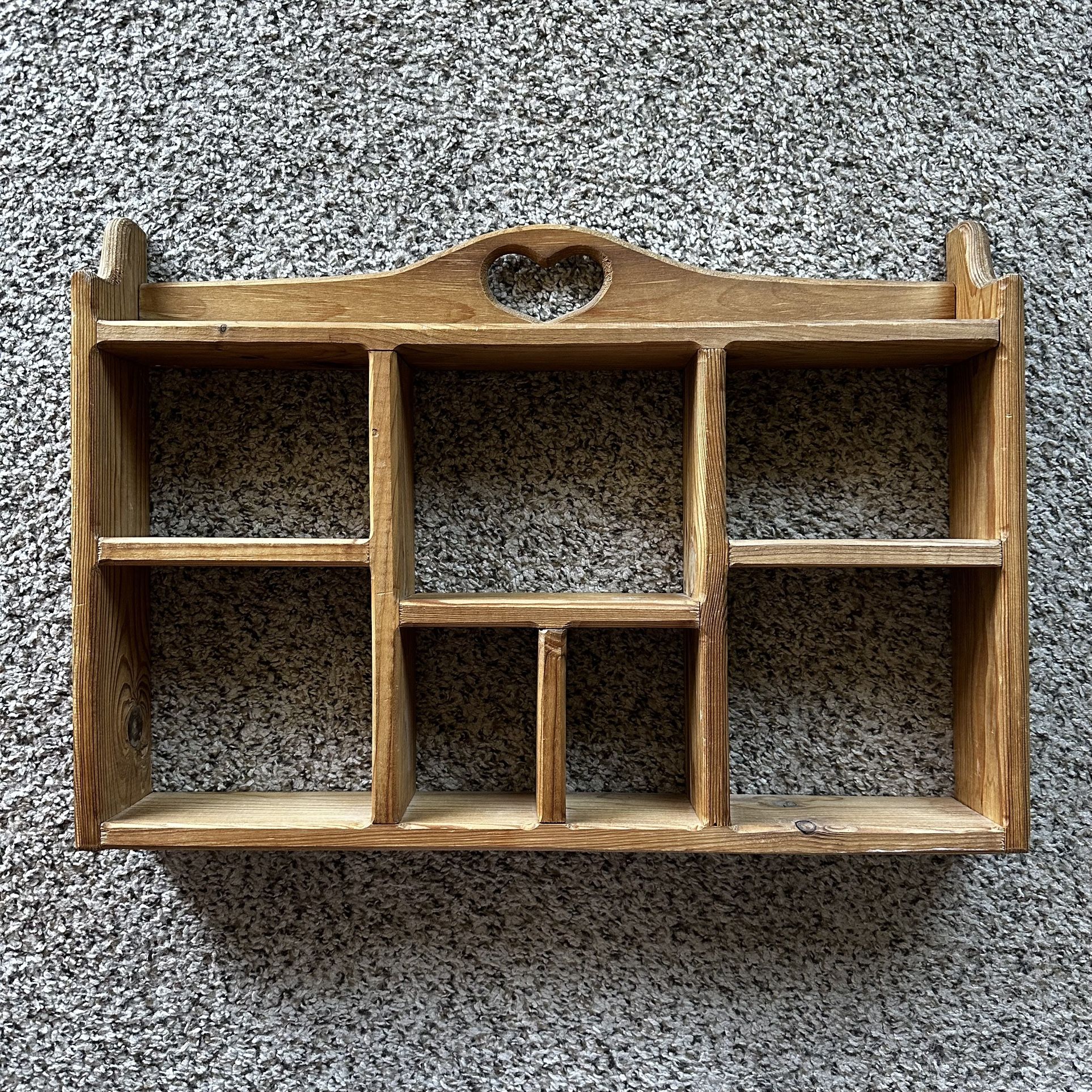 Vintage Heart Wooden Curio Shelf