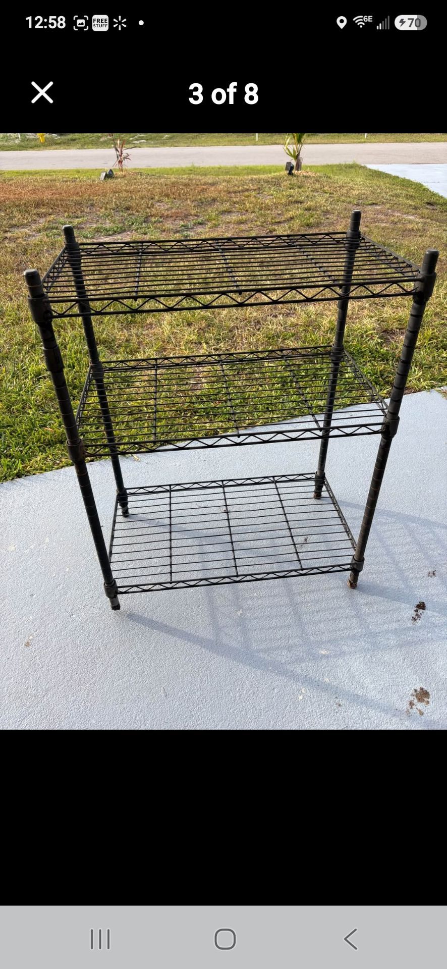 3 TIER BLACK METAL SHELVING UNIT