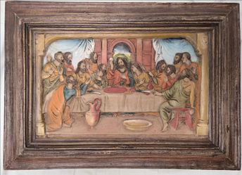 Last supper very unique 3D resin and wooden frame wall deco.