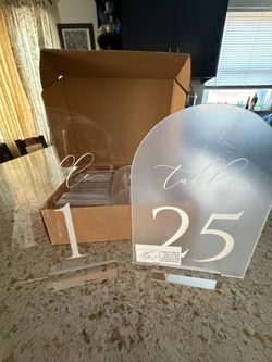 Clear Arch Table Numbers 1-25