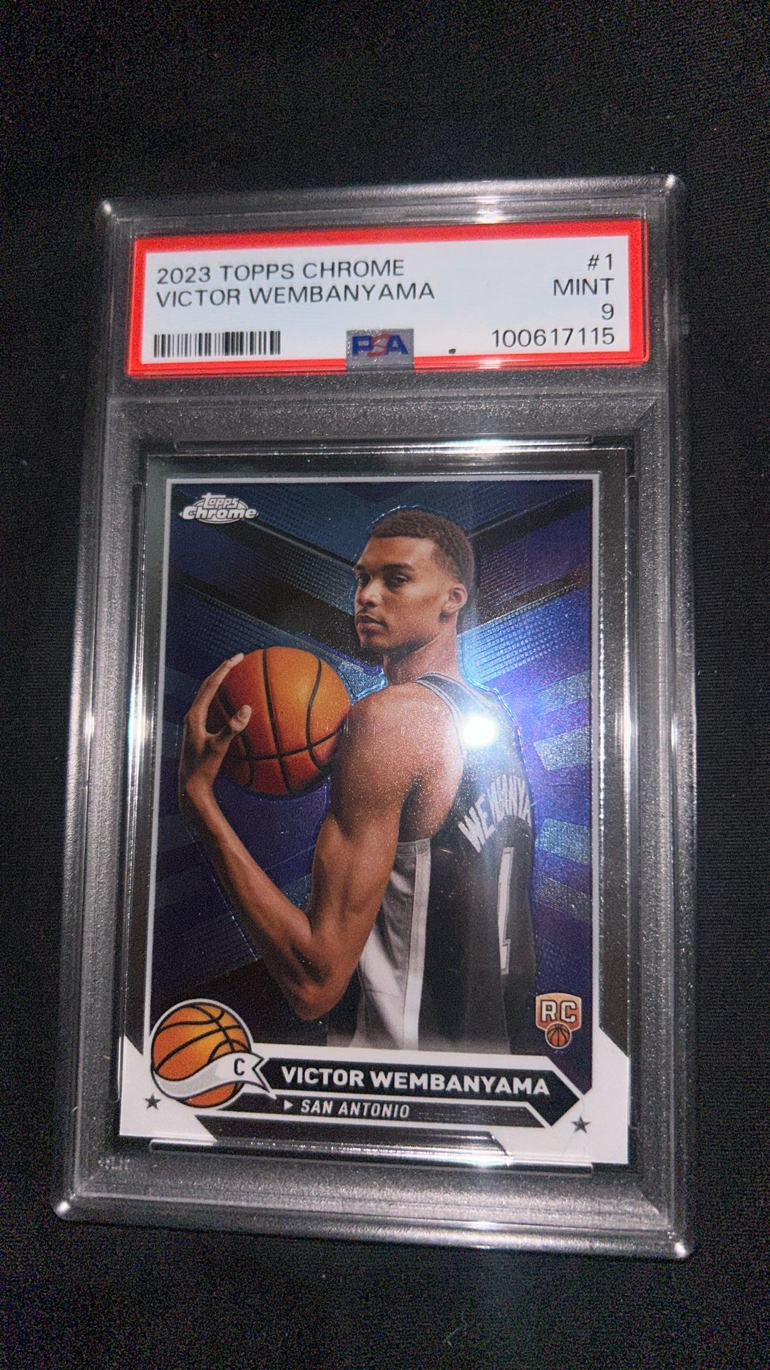 2023 Topps Chrome Victor Wembanyama PSA 9 Rookie Card Mint Condition
