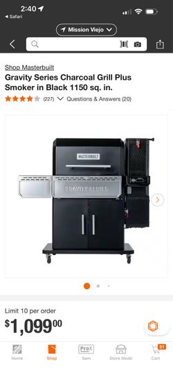 Brand new Masterbuilt 1150 gravity series