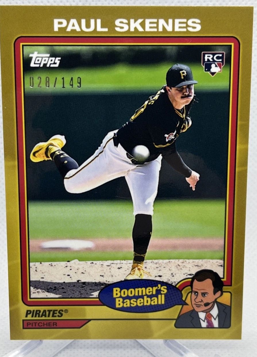 2024 Topps x Chris Berman Paul Skenes Gold Rookie Card RC #28/149 Pirates #12