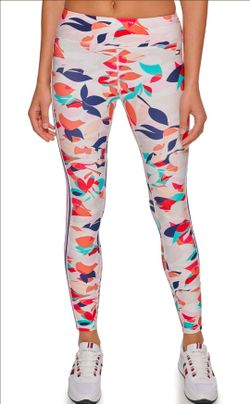 Tommy Hilfiger Womens Side Stripe Tape Performance Legging X-Small Fusion Peach Combo