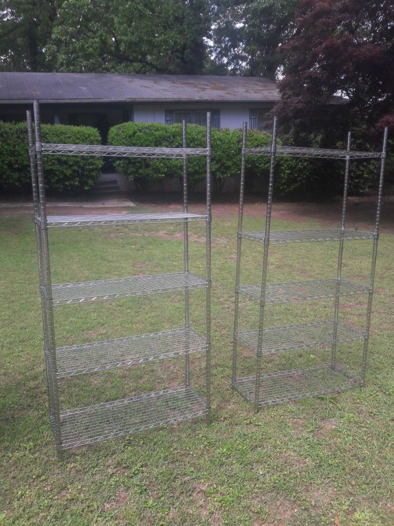 ** (2) STAINLESS STEEL 5 TIER RACKS ** $125 FOR BOTH
