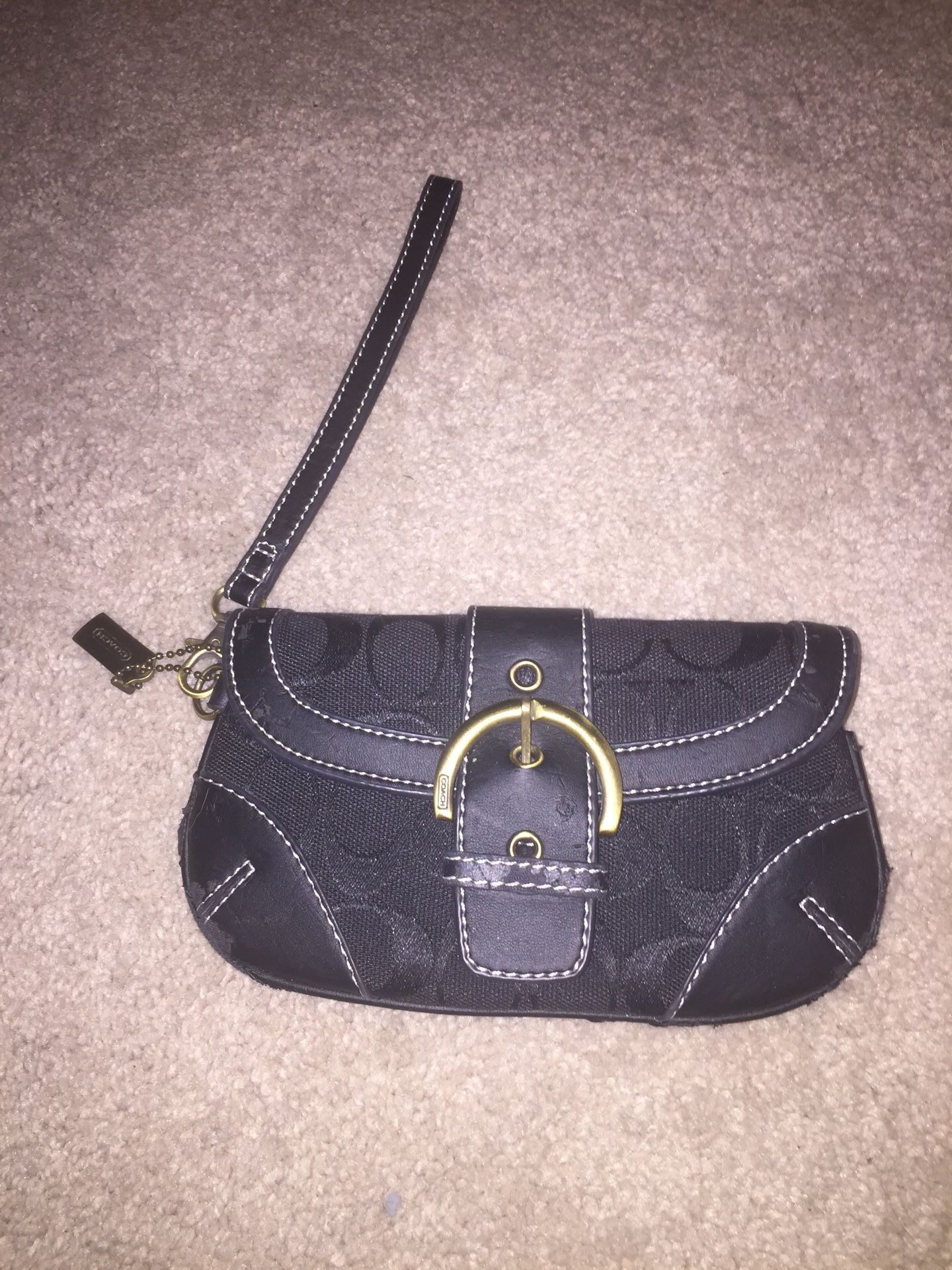 Authentic black coach wristlet