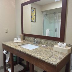 Mirror And Vanity With Sink 