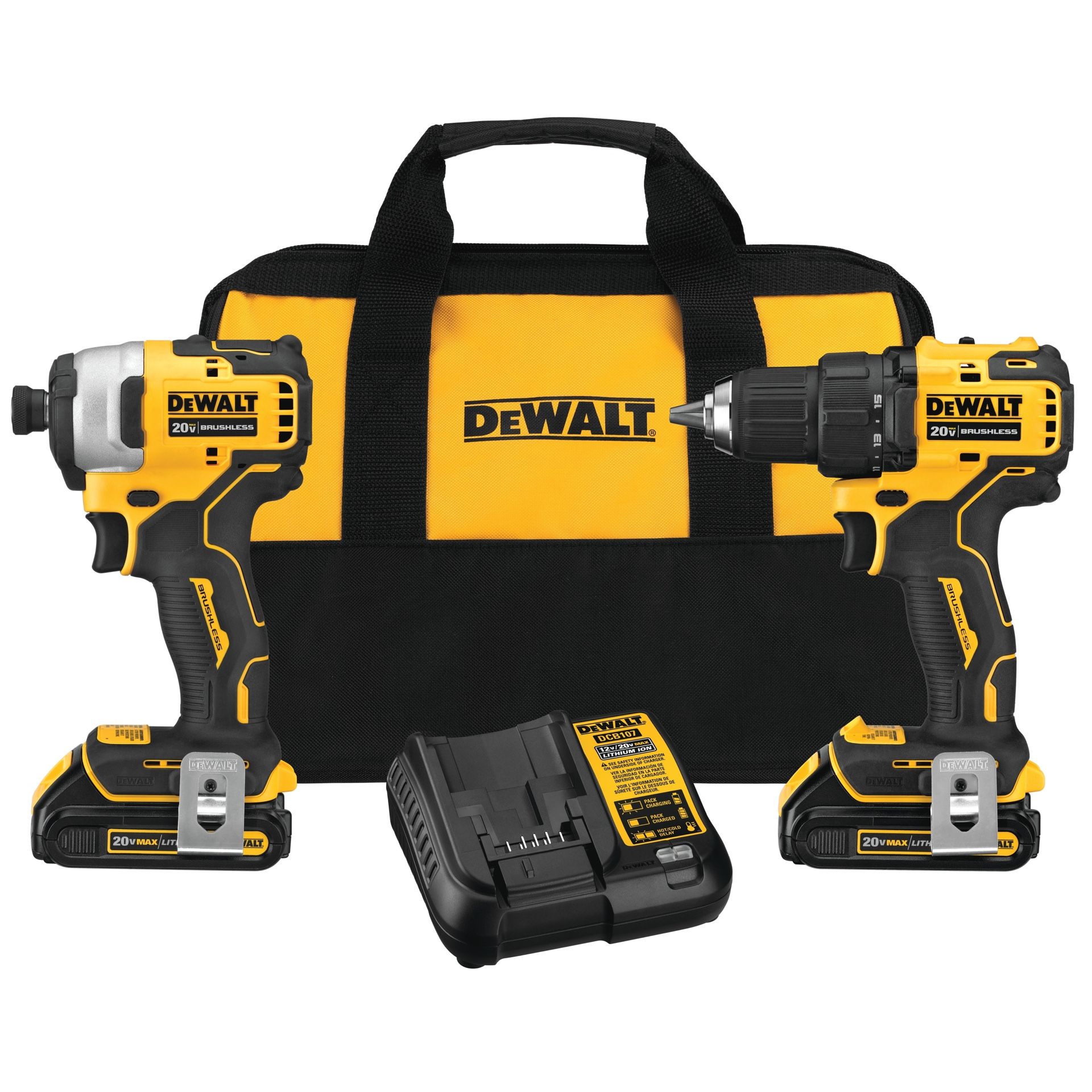 DeWalt ATOMIC 20V Brushless Compact Drill & Impact Driver Combo Kit