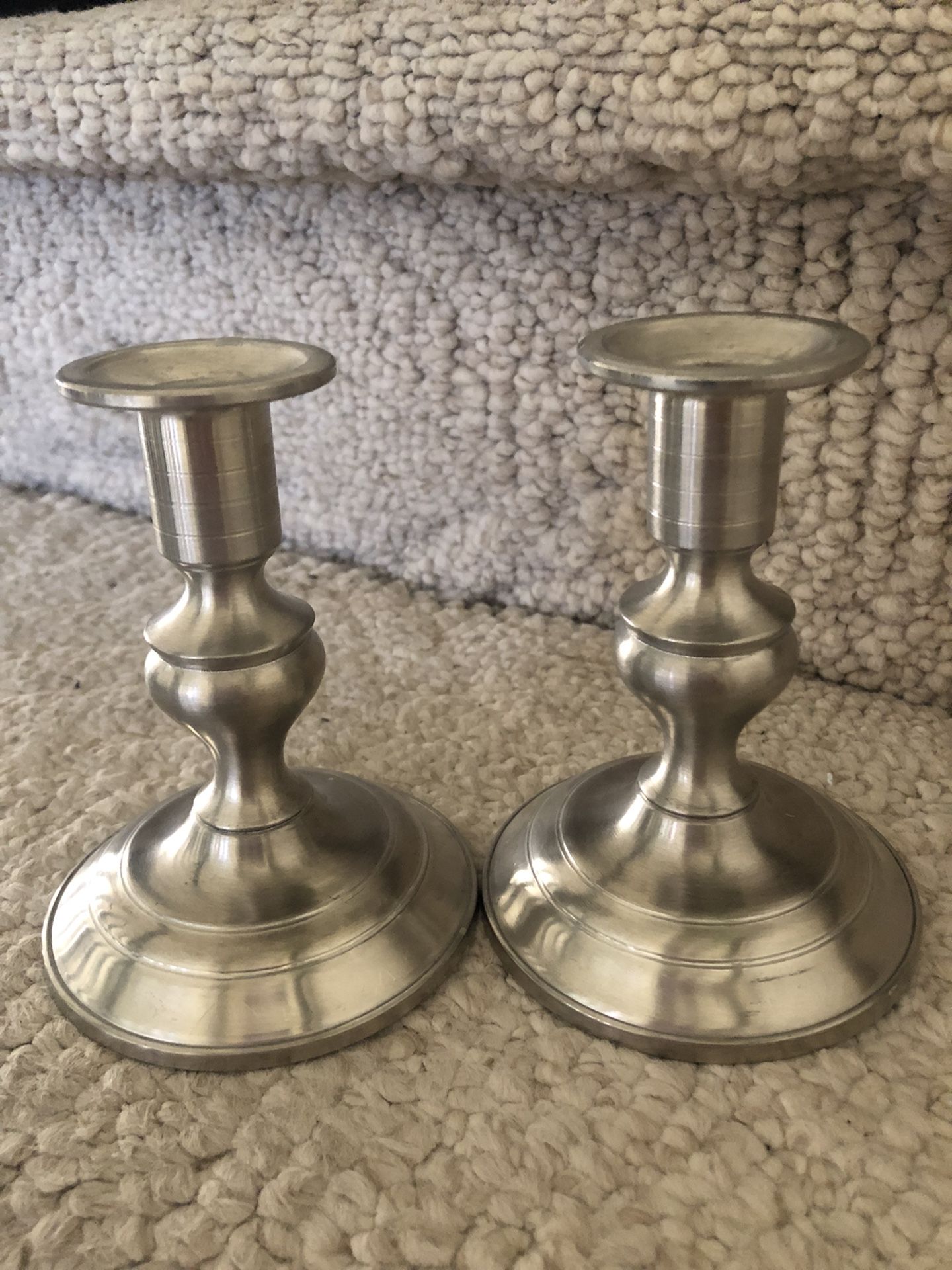 Vintage AC Pewter Candle Sticks