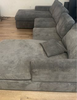 Gray sectional couch