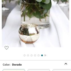 Portavelas Doradas Para Mesa