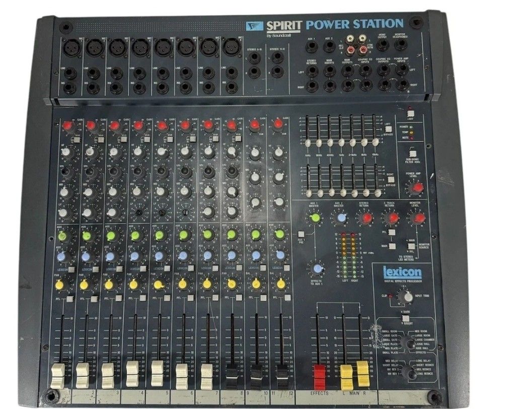 Spirit PowerStation by Soundcraft Audio Mixer With Built-In 7-Band Graphic EQ