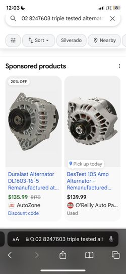 Tahoe alternator new parts