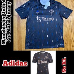 Adidas Manchester United Pre Match Jersey Black Men’s Sz XL New