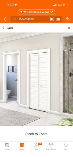eightdoors 30 in. x 80 in. x 1 in. White Finished Pine Wood Shaker Bi-Fold Louver with Hardware Included