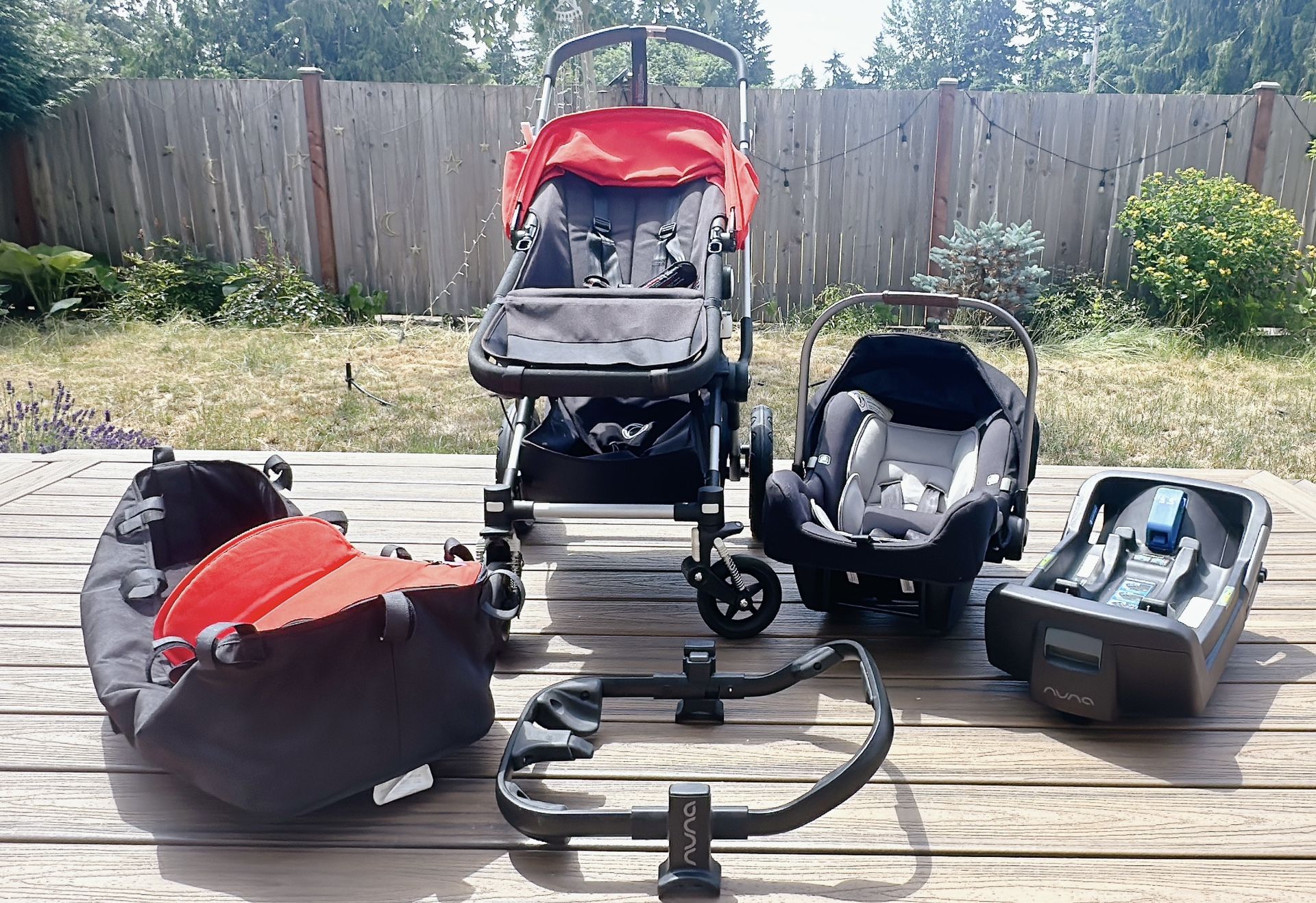 Bugaboo Cameleon Stroller Bassinet+Nuna Pipa Infant Car Dear