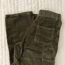 green corduroy carpenter pants