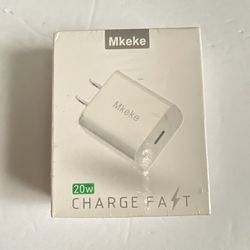 Mkeke 20w USB-C Fast Wall Charger Power Adapter for Phones & Tablets NEW Sealed