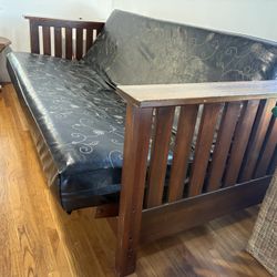 Free solid wood futon just needs minor repair